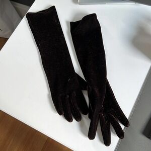 Velour Brown Opera Gloves